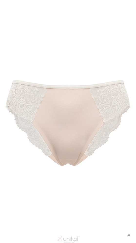 Slip Claudine Unikat beige ricamati eleganti in tulle trasparente
