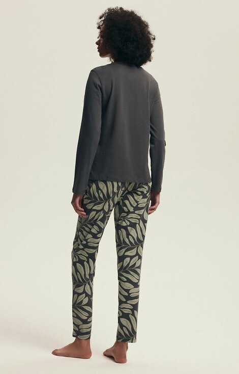 43685 Danna Pigiama donna Henderson grigio - cotone, stampa botanica