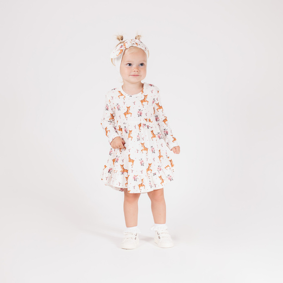 216166 Lala - Abito Nicol per bambina, cotone, manica lunga, pelle di cervo