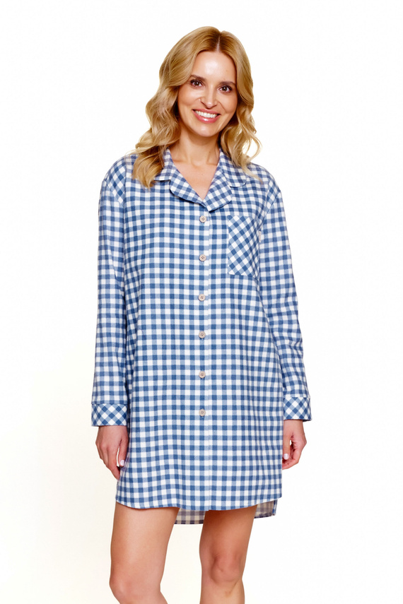 7300 Camicia da notte in cotone elasticizzato - comfort e stile - blue jeans