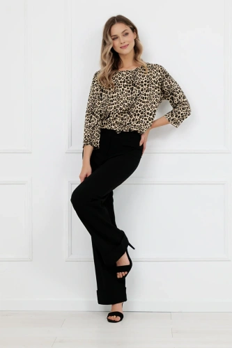 Blusa donna Kenia Italian Fashion stampa leopardata manica 3/4