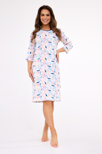 464/457 Hannah 2 Cornette - camicia da notte da donna in cotone, manica 3/4, lunghezza al ginocchio