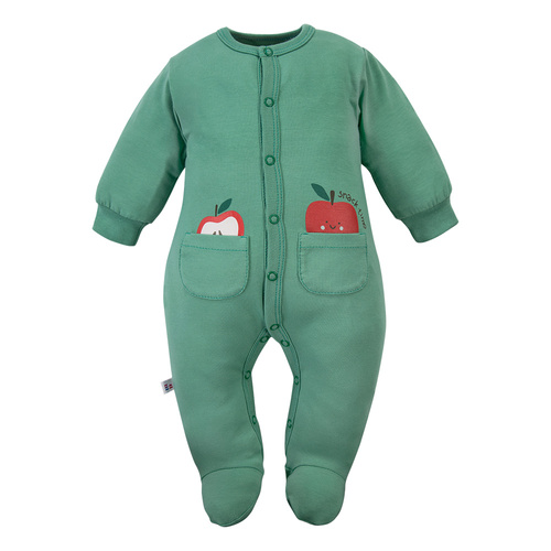 Tutina neonato Eevi Snack Time verde cotone comoda
