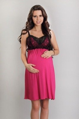 3068 Camicia da notte maternità e allattamento Lupoline - fucsia