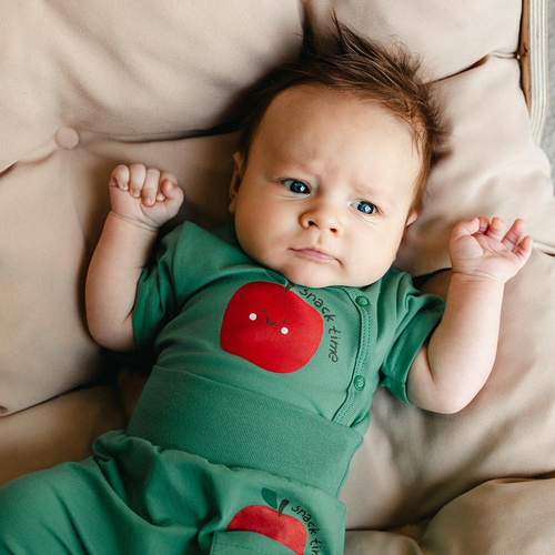 Body neonato Eevi Snack Time manica corta cotone elastico comodo