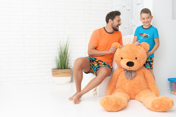 Pigiama da bambino a maniche corte, pantaloni Moda Italiana - turchese/stampa