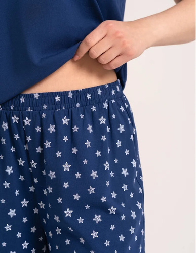 Moraj PDD4300-025 Pigiama Donna Blu Navy 95% Cotone Natalizia