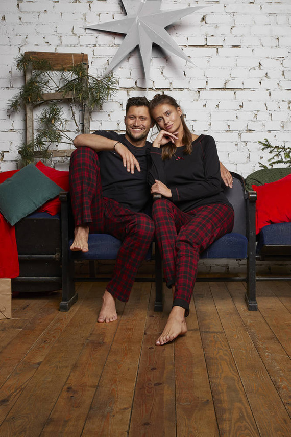 Ordesa Pigiama da donna manica lunga, pantaloni lunghi Moda italiana - nero/stampa