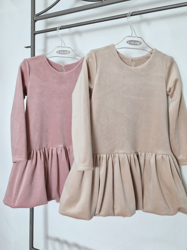Abito Liza Velour per bambina Bambarillo rosa fumo - elegante e confortevole