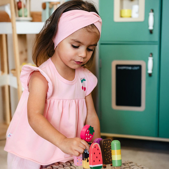 Body tunica bambina Eevi Cherry rosa ciliegie cotone