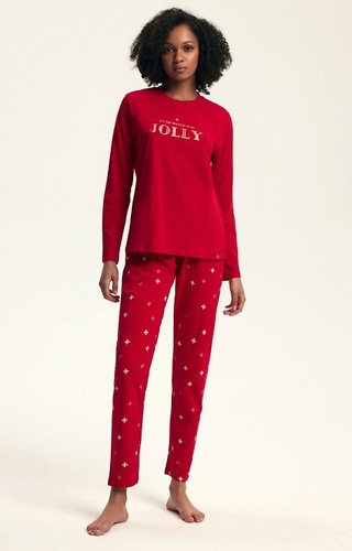 43718 Pigiama da donna Dotie Christmas Henderson rosso - manica lunga e pantaloni