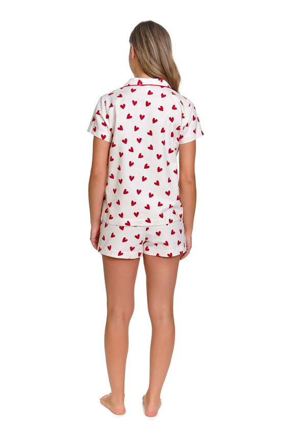 Pigiama da donna 7441 Doctor Nap in cotone a maniche corte con bottoni a forma di cuore