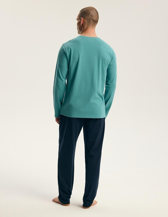 Henderson Core 45500 Flank Pigiama Uomo Verde 100% Cotone Lungo