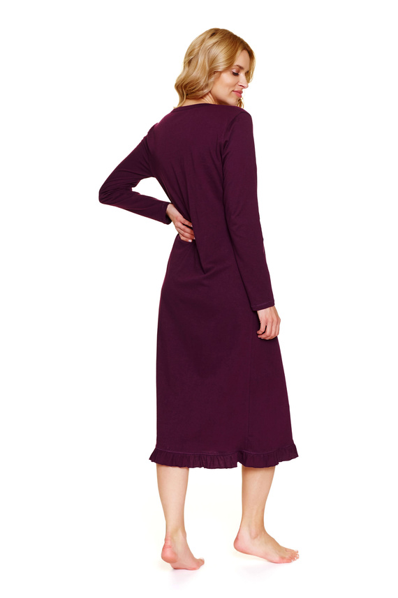 7318 Doctor Nap - Camicia da notte in cotone per gravidanza e allattamento - manifattura polacca - bordeaux