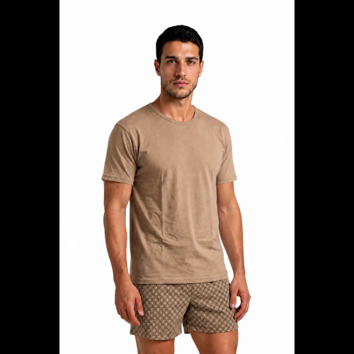 Sesto Senso 7268 Latte Pigiama Uomo Corto 100% Cotone Comfort