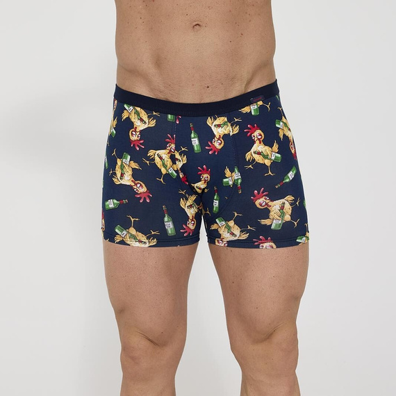 280/255 Chicken Chicken Boxer da uomo Cornette Tattoo - cotone con elastan, fantasia colorata e divertente, elastico nel tunnel, confezionato in scatola