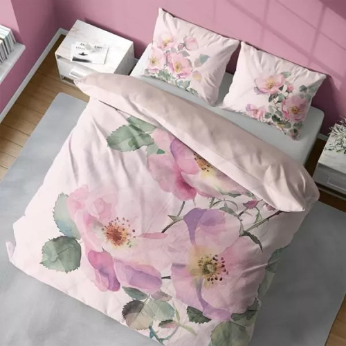 5426 Una biancheria da letto in microfibra 3D con rose selvatiche pastello - Detexpol