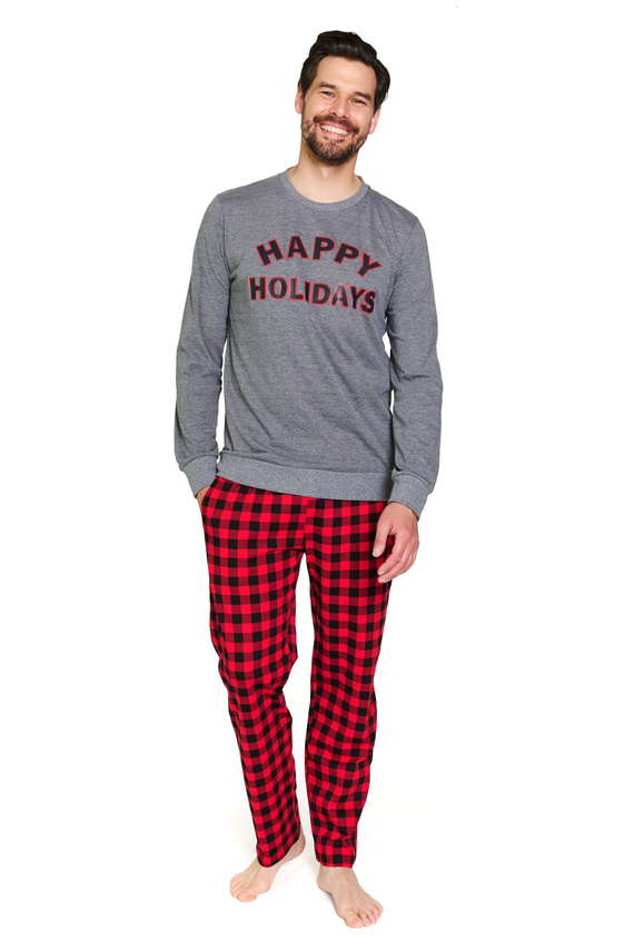 7344 Pigiama da uomo grigio scuro Doctor Nap - 100% cotone