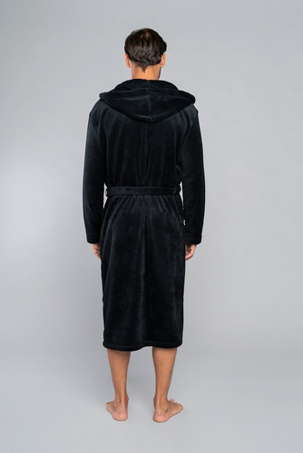 Mimas Accappatoio da uomo con cappuccio Italian Fashion- grafite