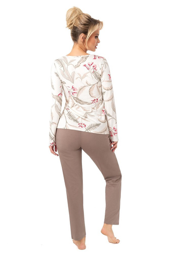 Pigiama da donna Michelle Donna beige - viscosa, manica lunga | Comfort ed eleganza per la notte