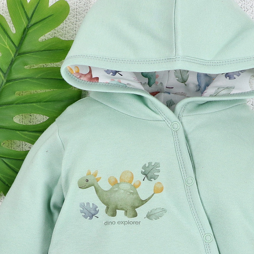 ABN-5578 Dino Explorer Tuta per neonati in cotone biologico riscaldata di Nini - ecologica e sicura