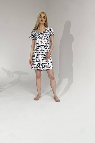 645 Incredibile camicia da notte Forex - bianco-verde