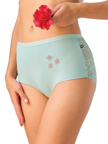 LPF 570 slip donna maxi bikini in cotone con pizzo – confezione 2 pezzi