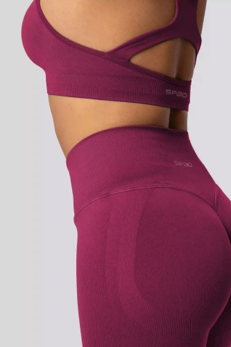Leggings push-up Spaio PRO vita alta modellanti coprenti red wine