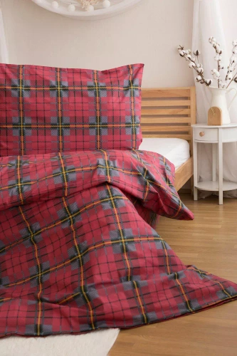 Biancheria da letto natalizia di Jerry Fabrics - a quadri rossi, 100% cotone