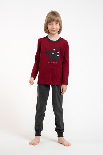 Morten Pigiama bambino Moda italiana bordeaux/c.melange