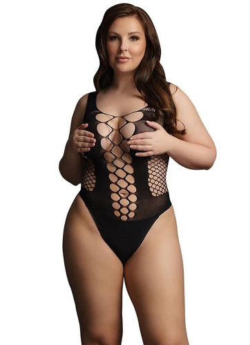 Body DES019 Le Désir nero con scolli e ritagli S-L, XL-4XL