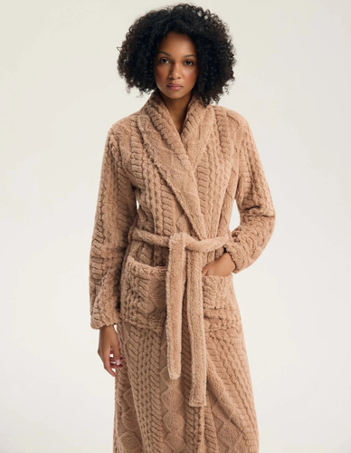 Henderson Gina 45401 Accappatoio Donna Morbido con Cintura e Tasche Sand