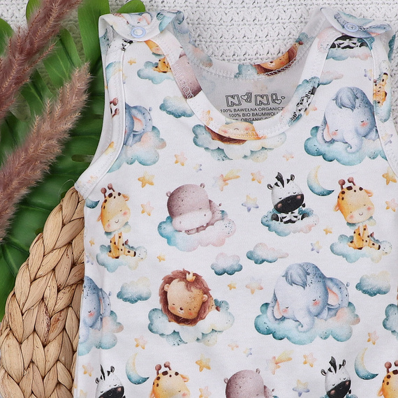 ABN-5607 Tutine per bambini Little Dreamers Nini in cotone biologico - bottoni a pressione senza nichel, ipoallergeniche, produzione polacca