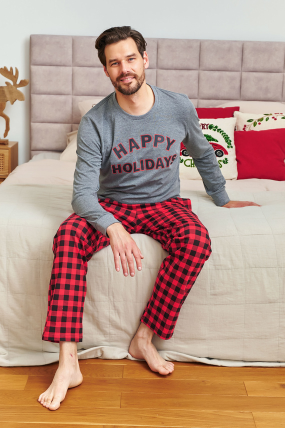 7344 Pigiama da uomo grigio scuro Doctor Nap - 100% cotone