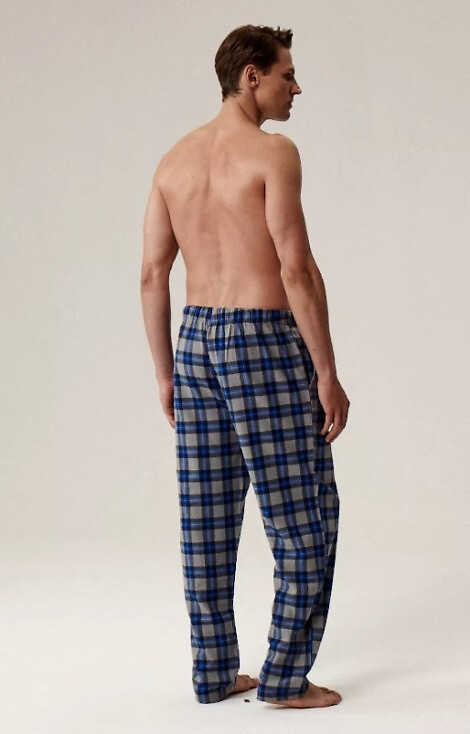 NMB -045 Atlantic grey - pantaloni del pigiama in flanella a scacchi da uomo