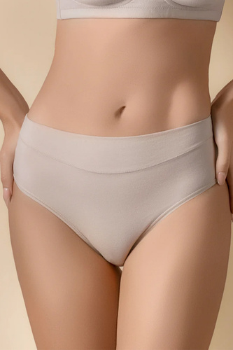 Selene Blanca Slip in Cotone Beige Vita Alta Comfort Classico