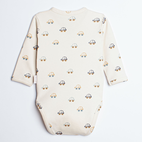 Body neonato Olo Nicol Autka 100% cotone manica lunga crema