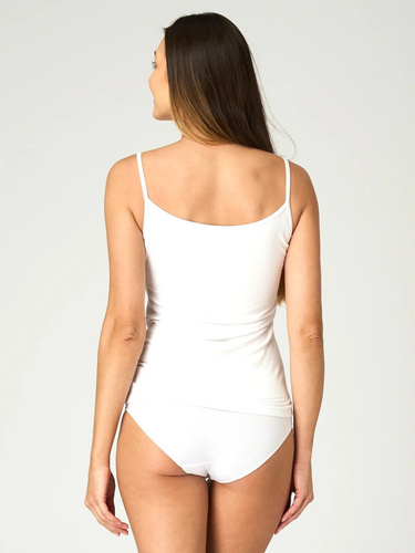 Key LVW 001 canotta donna in bambù con spalline sottili 95% bambù bianco