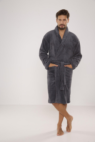 811 Accappatoio in felpa da uomo De Lafense - grigio