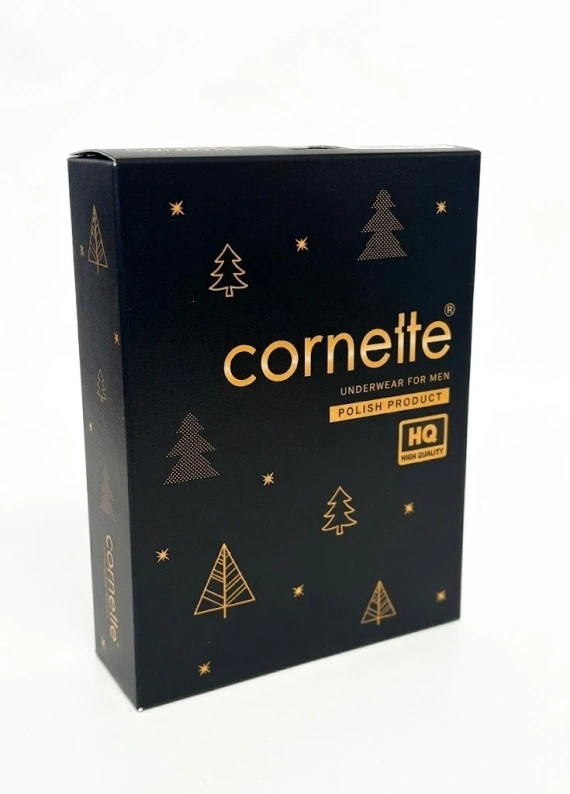 007/85 Cat 3 Boxer da uomo Cornette Christmas in cotone aderenti con motivo natalizio