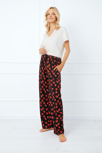 Cherry Pantaloni del pigiama da donna, lunghi Moda italiana - stampa