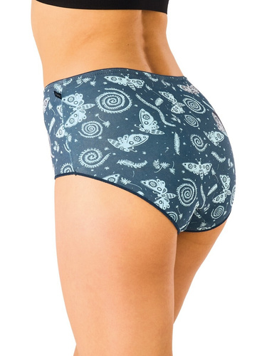 Slip da donna KEY LPC 635 B26 midi 2 pezzi in cotone nero e rosso