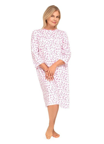 Bogna II 204 Camicia da notte Martel rosa 31- camicia da notte in cotone a maniche lunghe, abbottonata, perfetta come regalo per la nonna