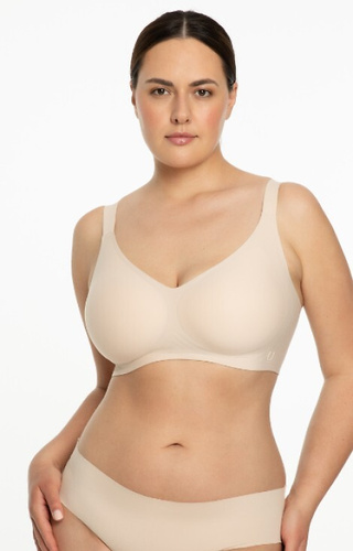 Jelly Bra Comfort Julimex nero beige - reggiseno senza ferretti per seni grandi
