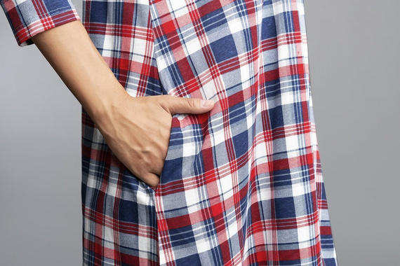 Camicia da notte Rugia per maternità e allattamento con maniche a 3/4 Moda italiana - blu navy