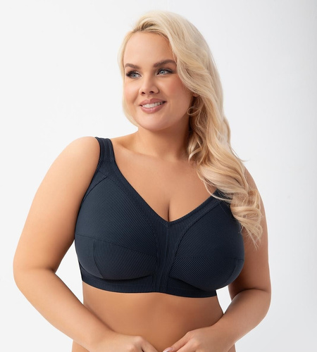 Reggiseno morbido con ferretto K 973 Nela Gorsenia blu navy - reggiseno confortevole per un seno pieno