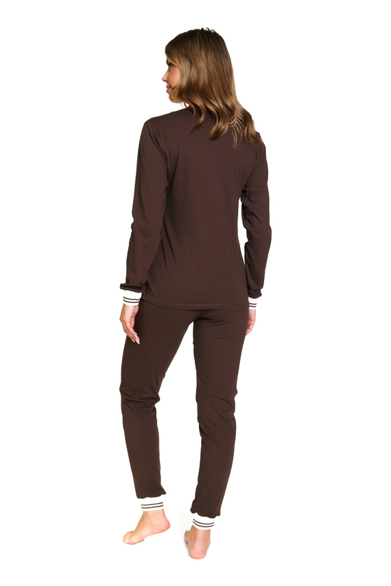 Doctor Nap 4504 - Pigiama da donna in cotone a coste - stile e comfort quotidiano - brownie