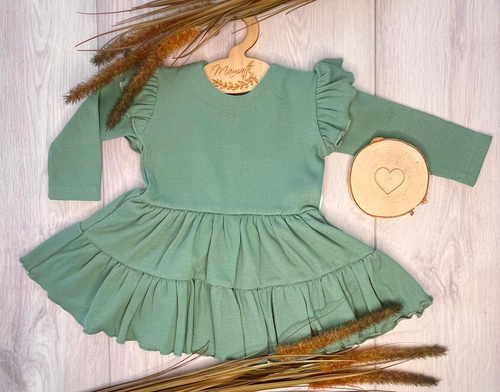 Mamatti SP505 Abito bambina maniche a farfalla 97% cotone