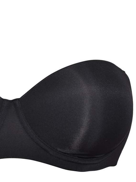 2550 Reggiseno a fascia - imbottito, liscio, con spalline rimovibili Sielei nero