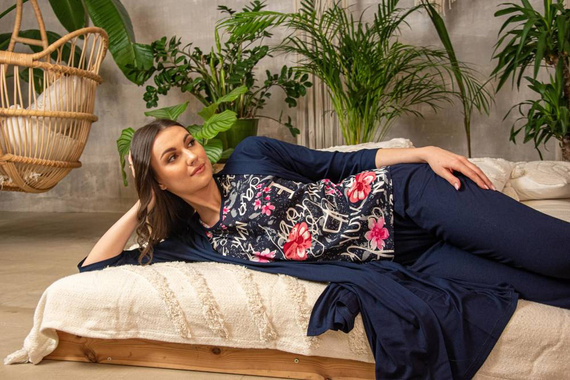 676 Pigiama da donna con suola Forex - blu navy